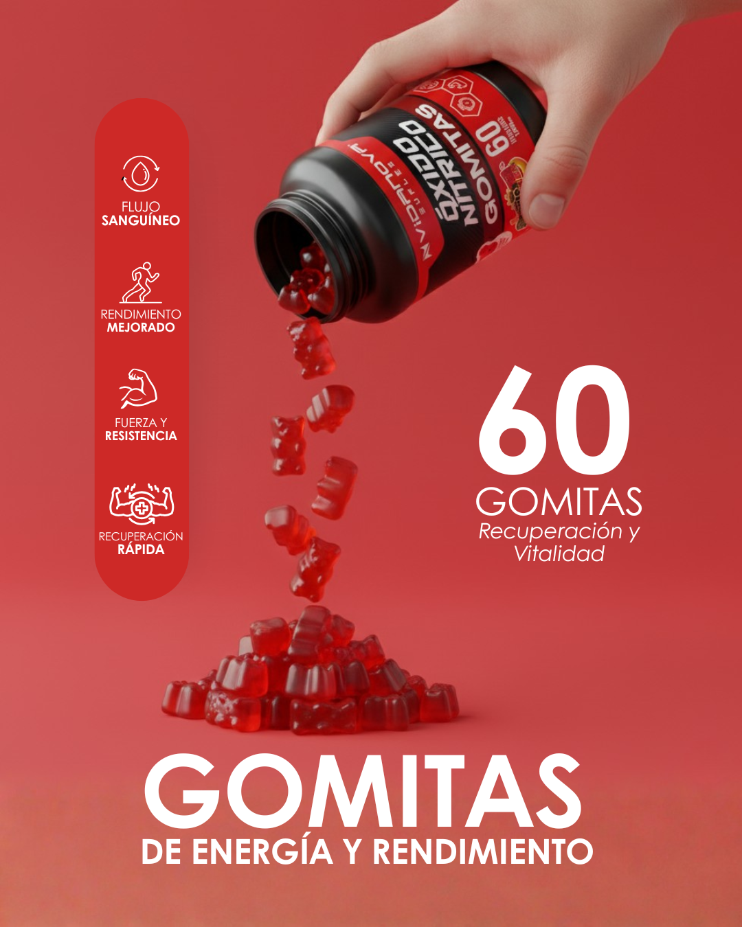 VERANO 60 GOMITAS OXIDO NITRICO 1000mg