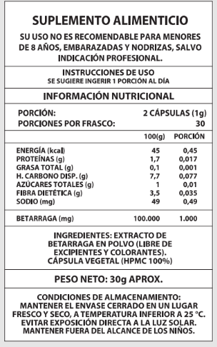 BETARRAGA 1000mg 60 caps
